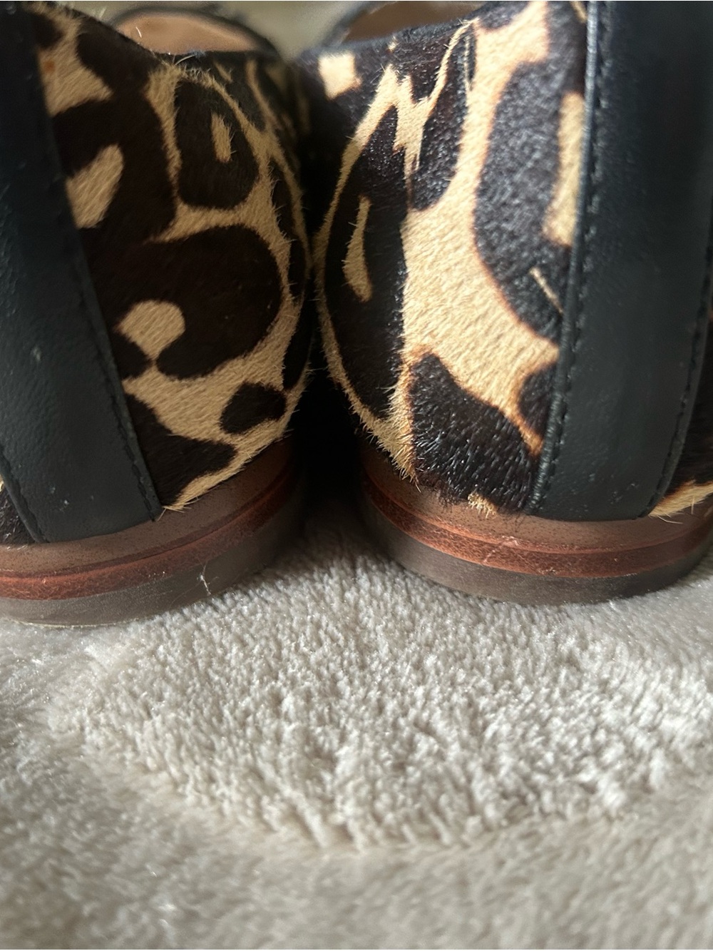 Louise et Cie Leopard-Print Loafers in Tan and Black with Bow Detail - Picture 4 of 8